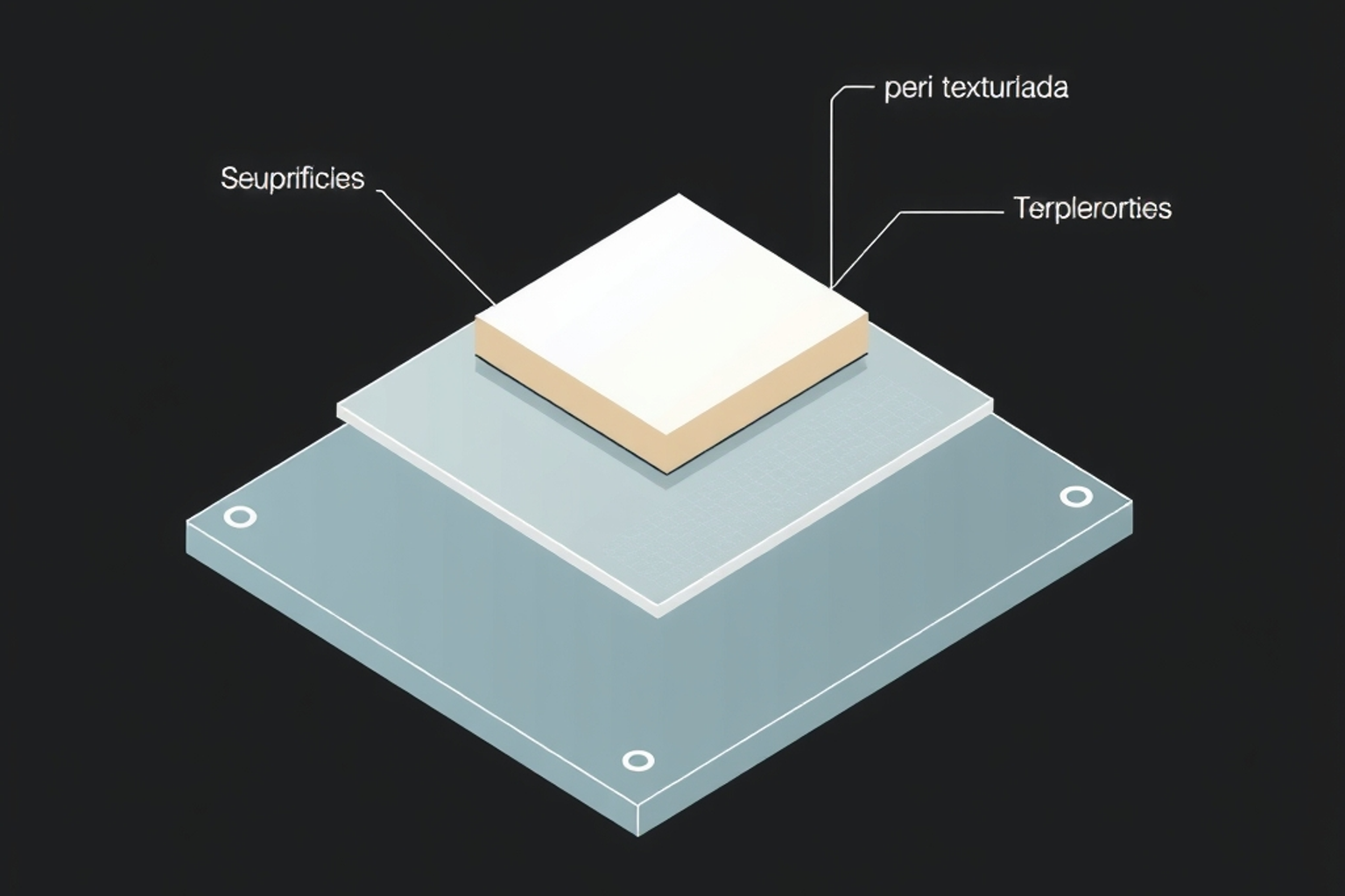 Tres superficies de cama distintas con una pieza sobre cada una